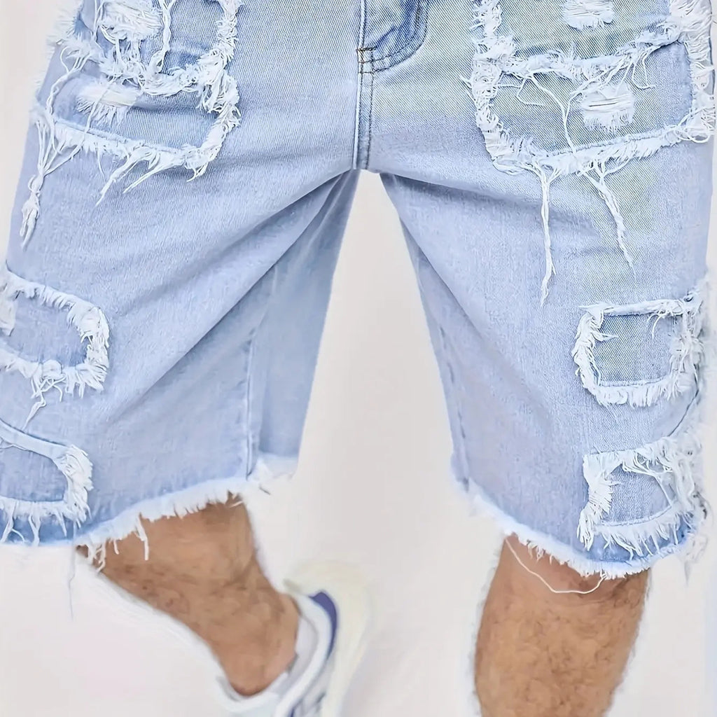 ⚡FrayDenim – Raw Hem Denim Shorts with Rips