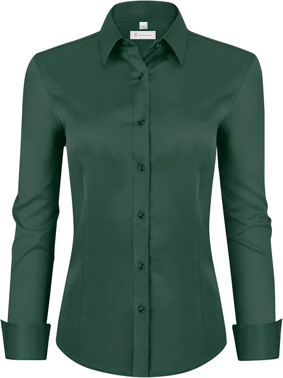 CrispCollar – Women's Classic-Fit Long-Sleeve Dress Shirt