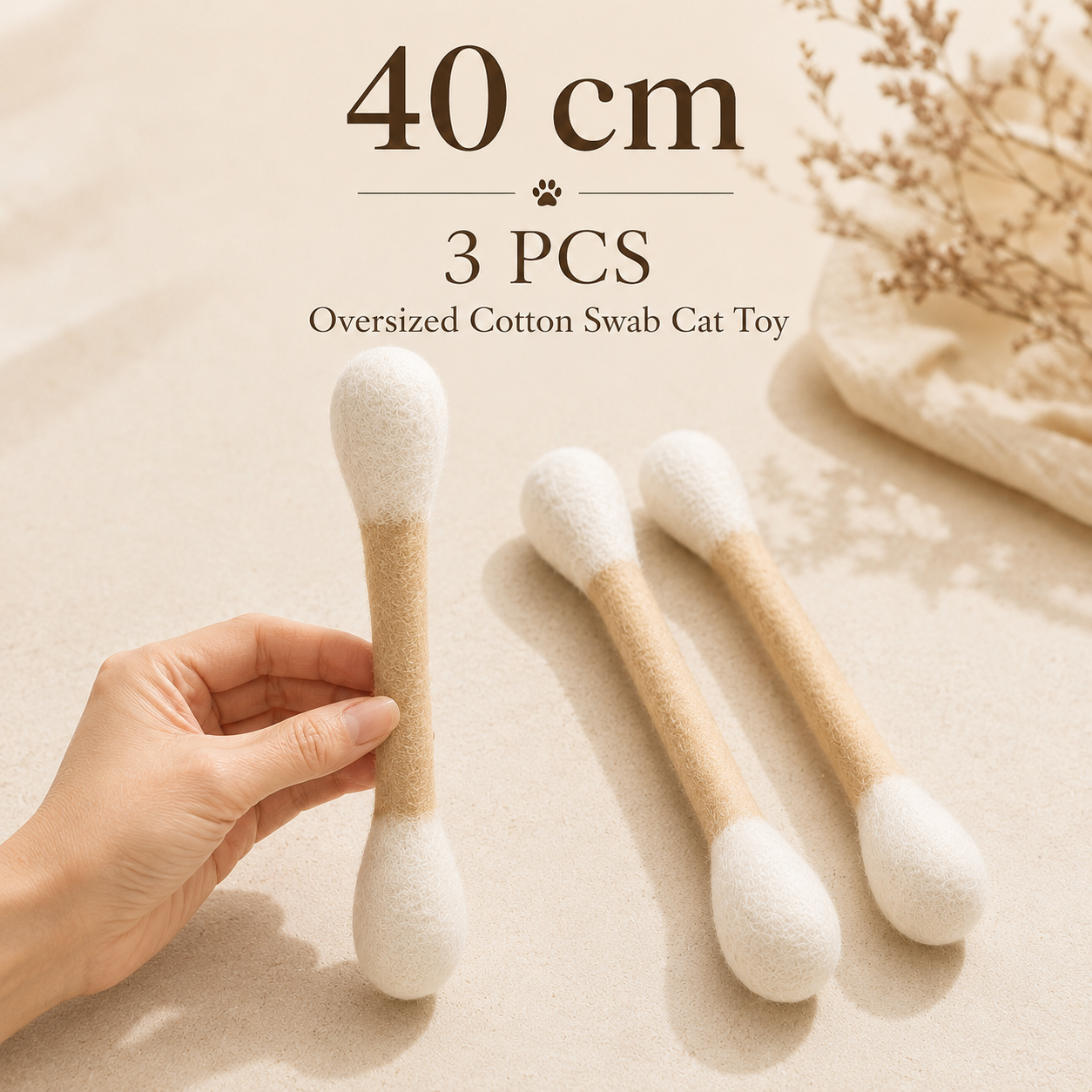 FeltSwab – Double-Ended Wool Cat Toy