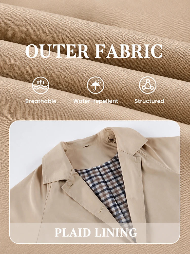 TrenchEase – Classic Cropped Trench Jacket