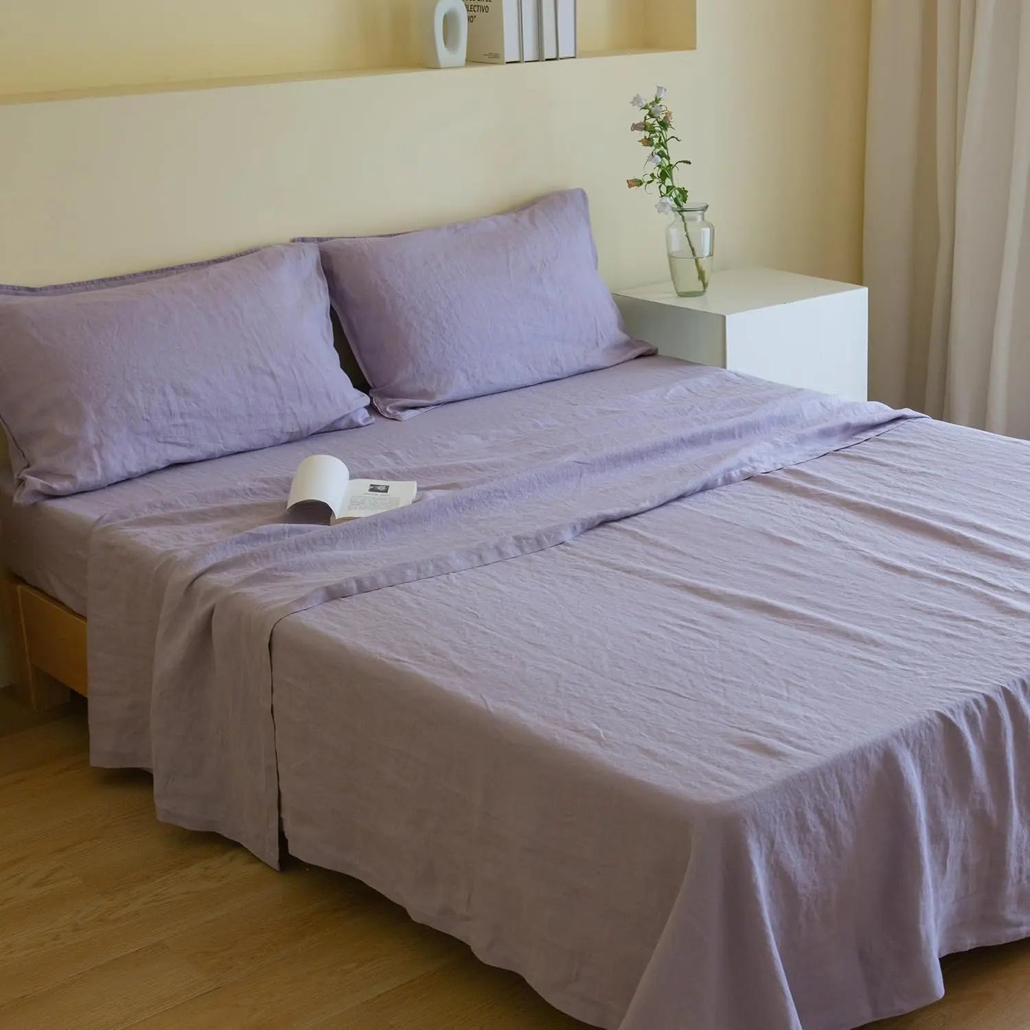 LinenDrift – 100% Linen 4-Piece Bed Sheet Set, Breathable & Moisture-Wicking