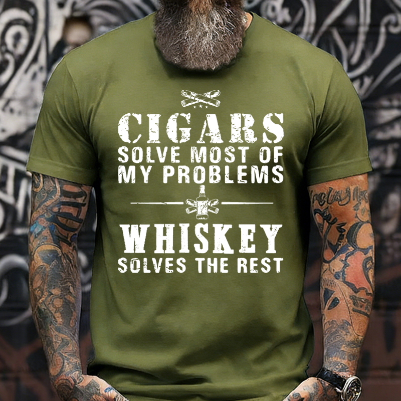 BourbonFix – Cigars Solve Most of My Problems, Bourbon / Whiskey Does the Rest T-Shirt