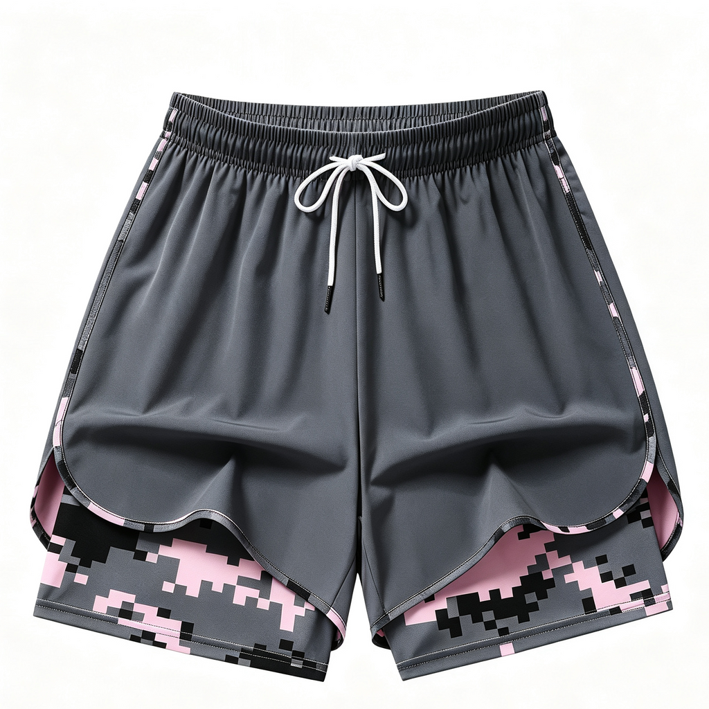 MoveEase – Women’s Double-Layer Athletic Shorts with Pockets