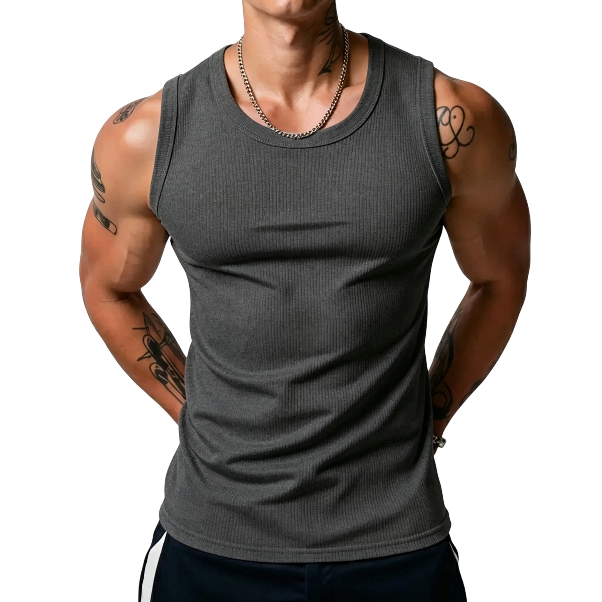 RibFlex – 💝💝 Men's Wide Strap Ribbed Tank Top