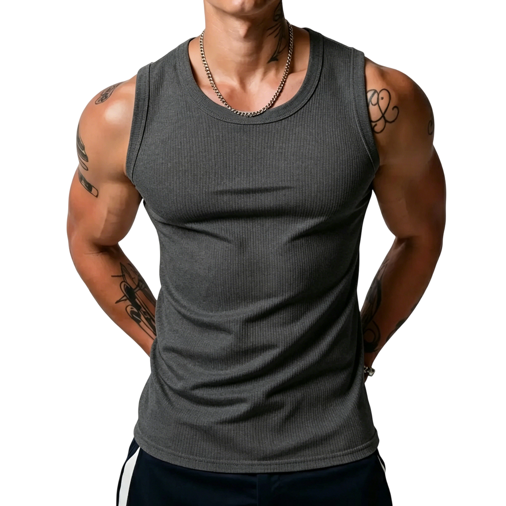 RibFlex – 💝💝 Men's Wide Strap Ribbed Tank Top