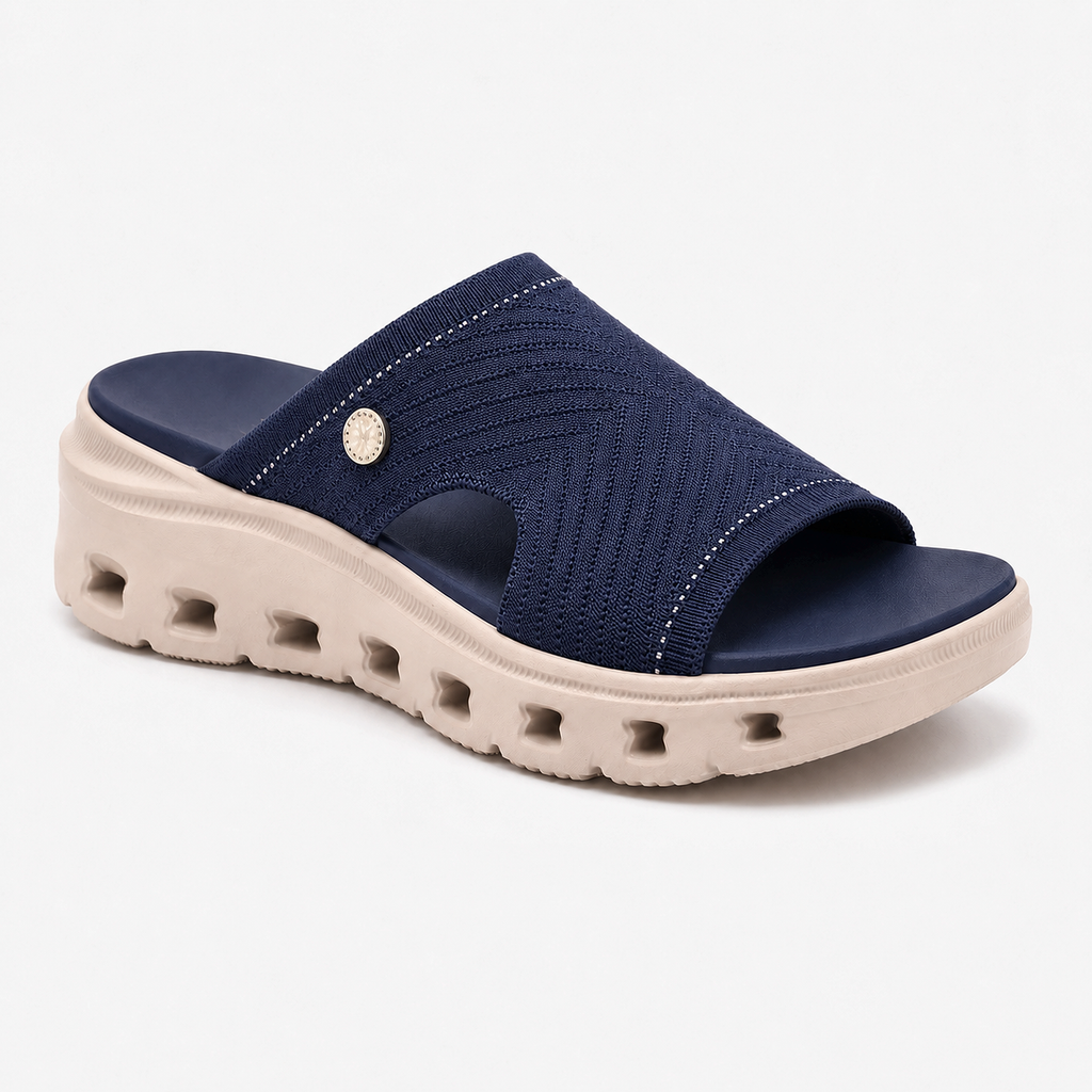 CloudStep – Women's Breathable Knit Comfort Slides with Cushioned Footbed