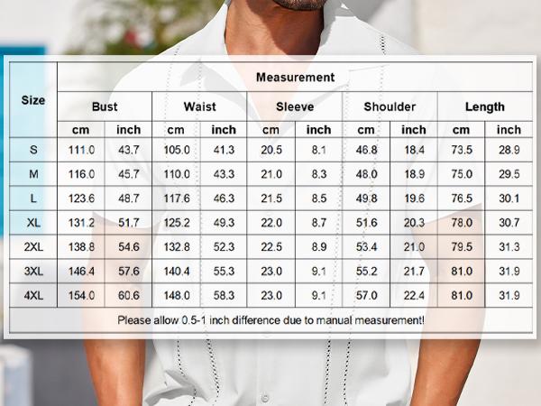 COOFANDY Men's Cuban Guayabera Shirt Short Sleeve V-Neck Button Down Casual Summer Beach Linen Top Fitted Breathable Soft Fabric