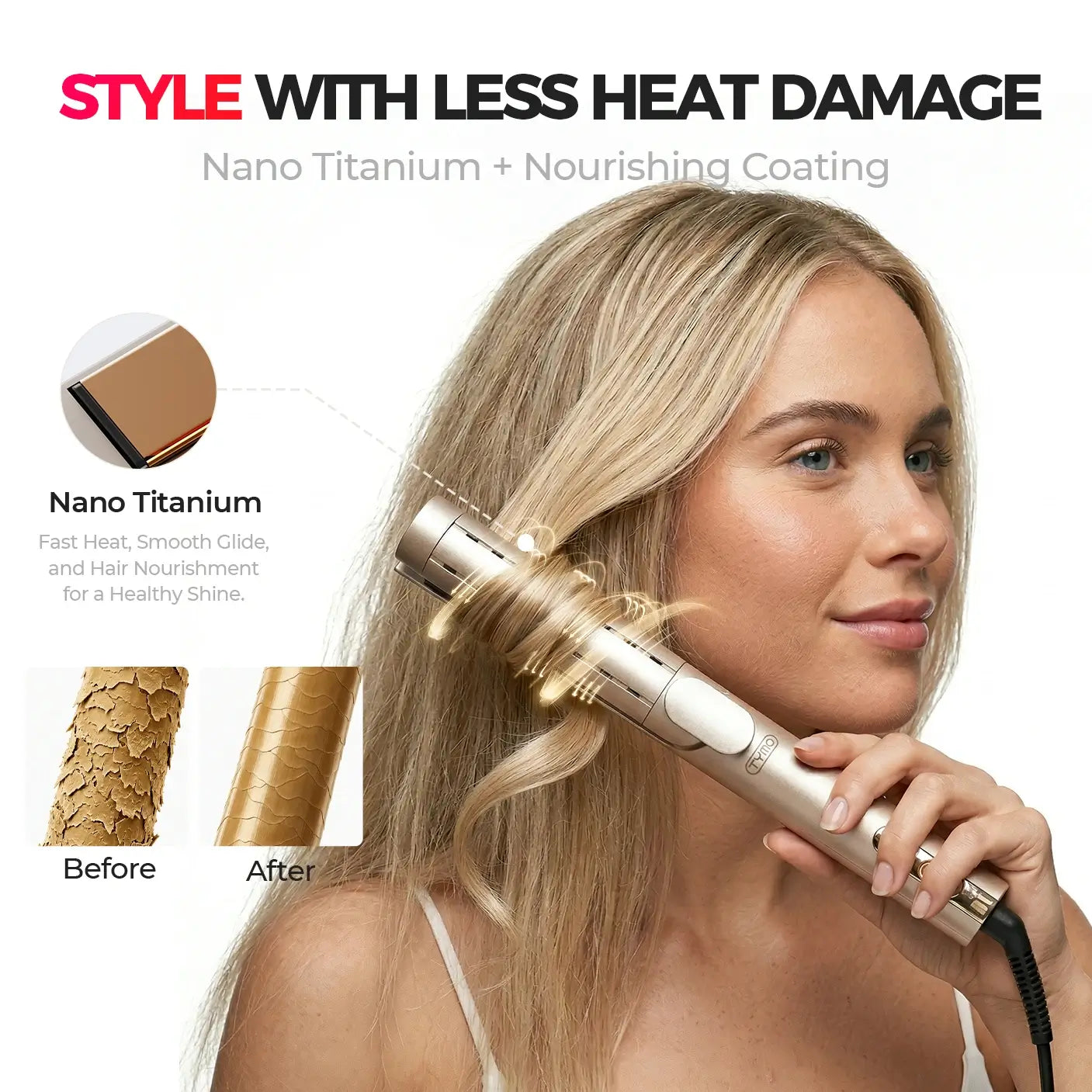 CurlShift – 2-in-1 Adjustable-Barrel Hair Straightener & Curler with Cool Airflow