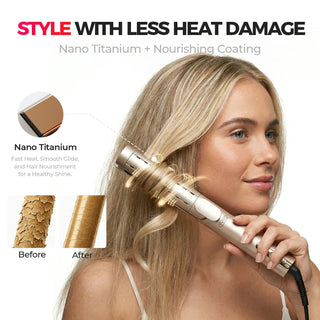 CurlShift – 2-in-1 Adjustable-Barrel Hair Straightener & Curler with Cool Airflow