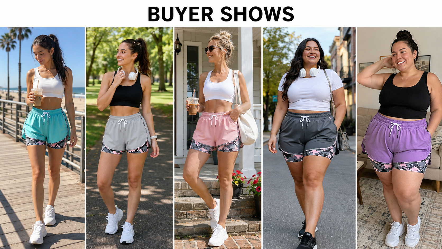 MoveEase – Women’s Double-Layer Athletic Shorts with Pockets