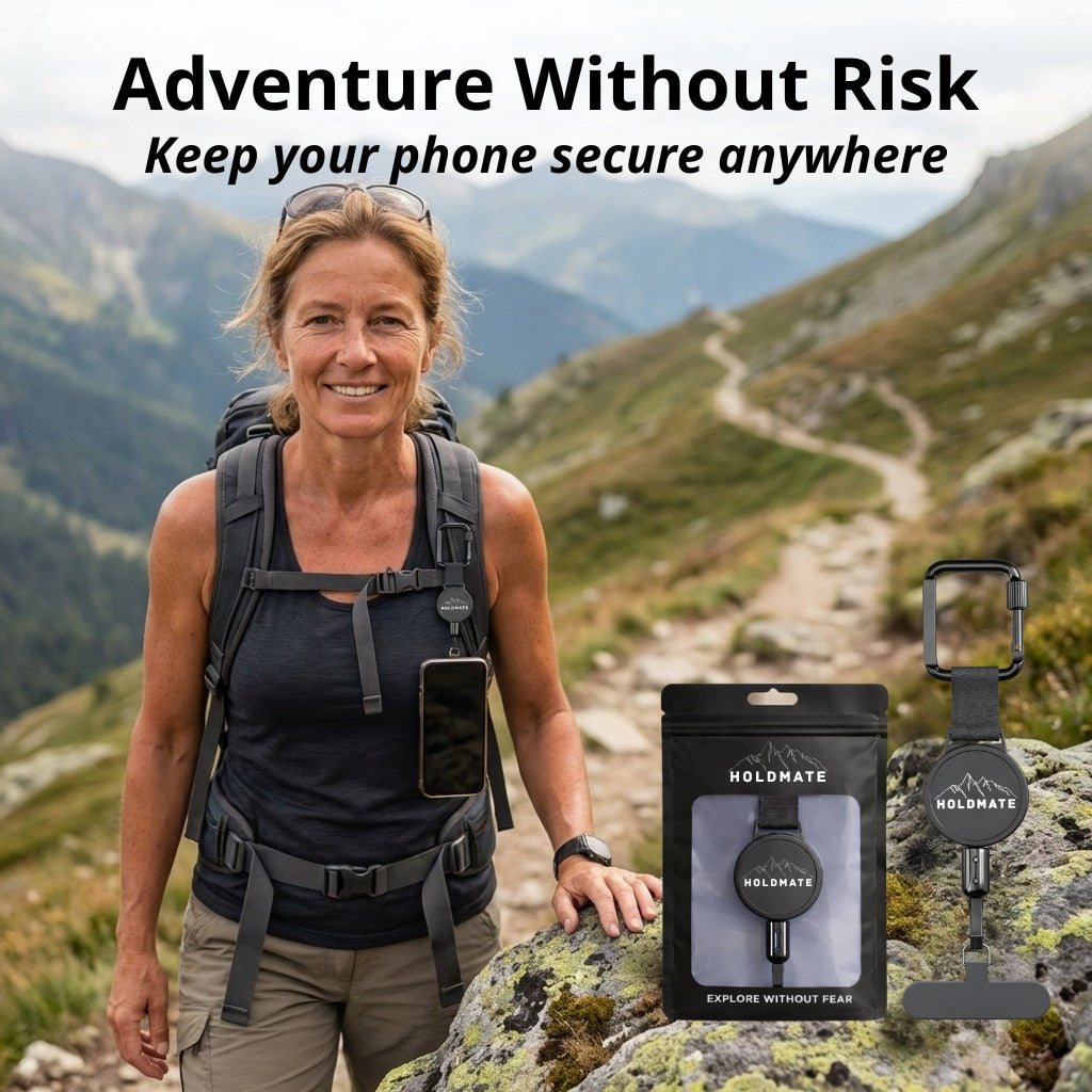 SafeTether – Anti-Drop Phone Tether with Retractable Steel Cord & Carabiner