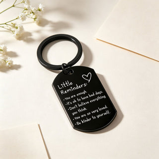 LittleReminders – Inspirational Stainless Steel Dog Tag Keychain