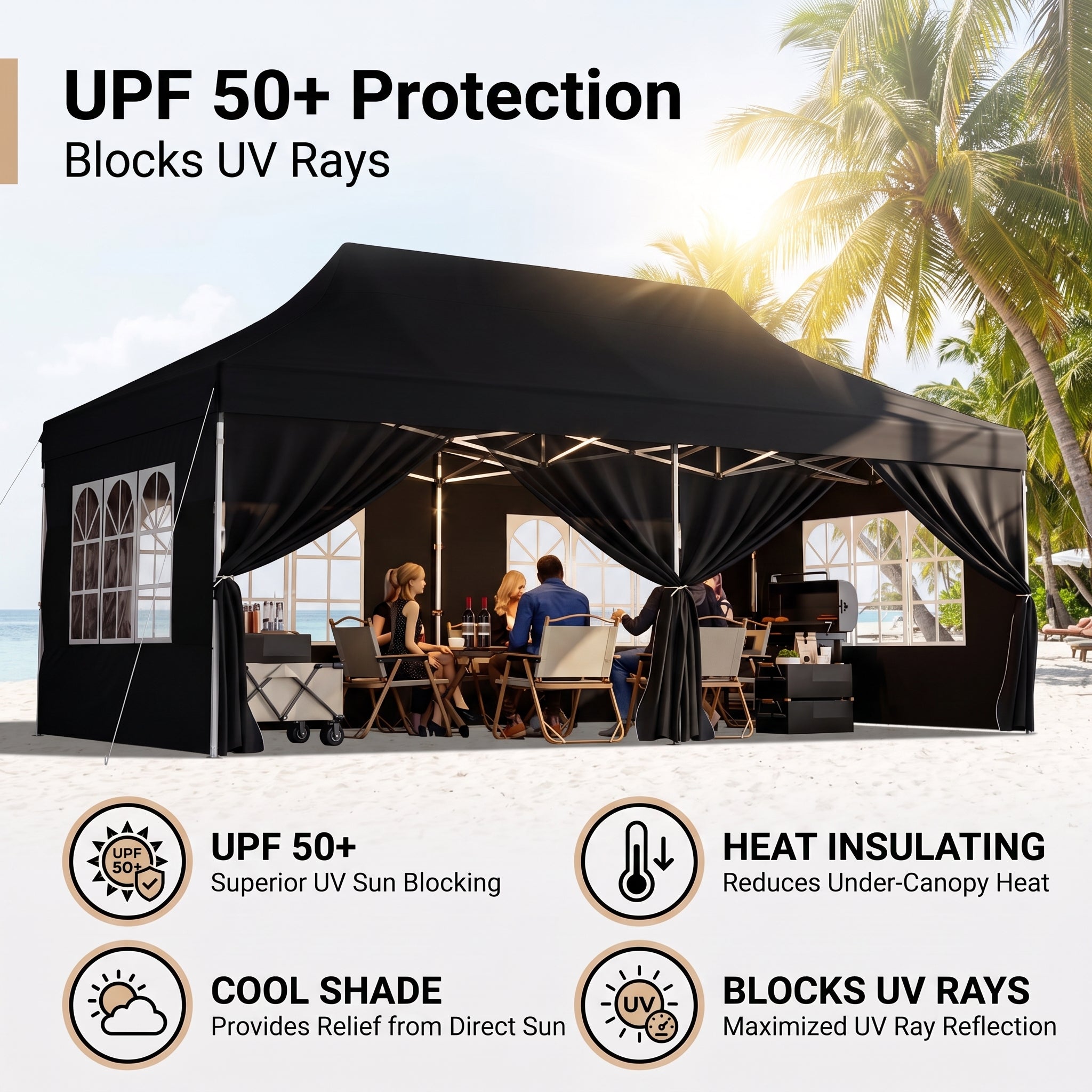 ShadeHaven – Heavy-Duty Pop-Up Canopy Tent with Removable Sidewalls