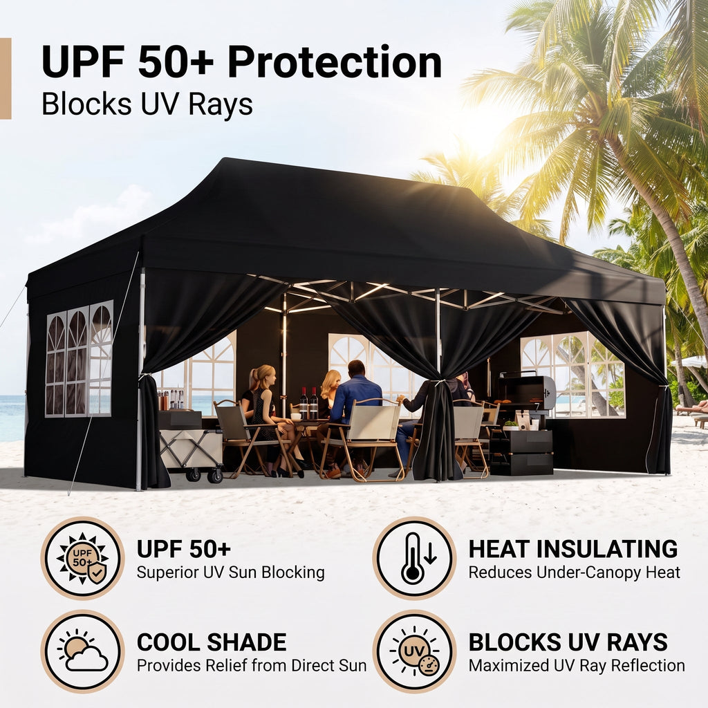 ShadeHaven – Heavy-Duty Pop-Up Canopy Tent with Removable Sidewalls