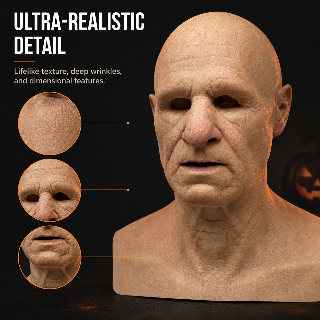 OldSoulMask – Lifelike Full-Head Elderly Character Mask