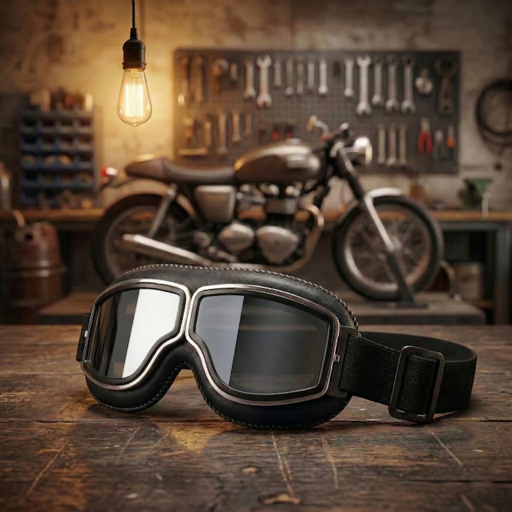 🔥 RetroRide – OTG Vintage Motorcycle Goggles (Fits Over Glasses)
