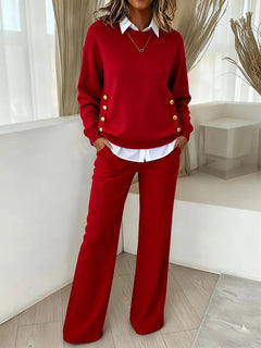 💛 LayerEase – Women’s Pullover Sweater and Pants Set