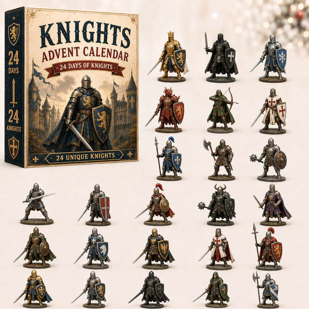KnightRealm – ⏳⚔️🏰 Knights Advent Calendar 2026 with 24 Unique Medieval Warrior Figurines & Fantasy Collectibles 🎄🛡️