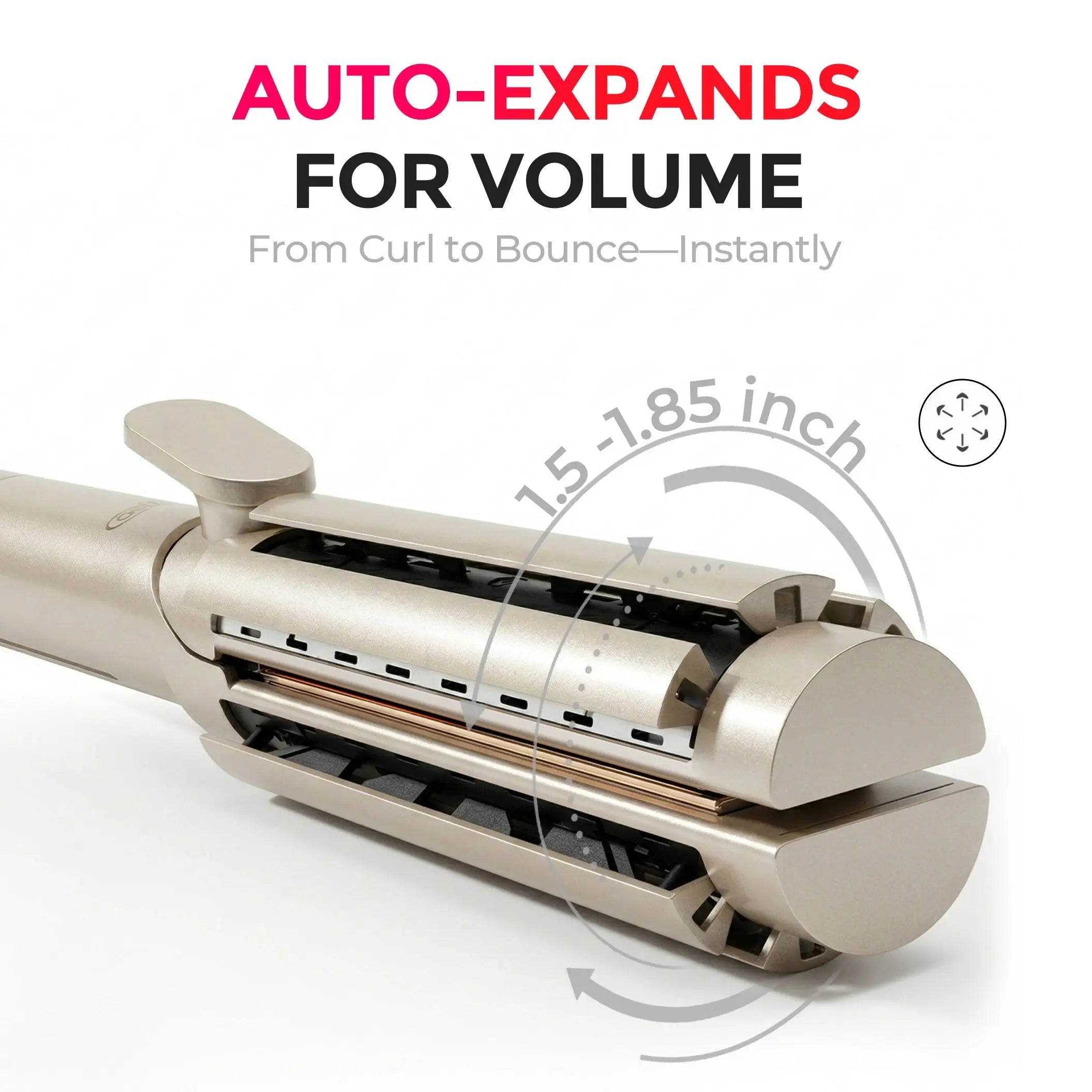 CurlShift – 2-in-1 Adjustable-Barrel Hair Straightener & Curler with Cool Airflow