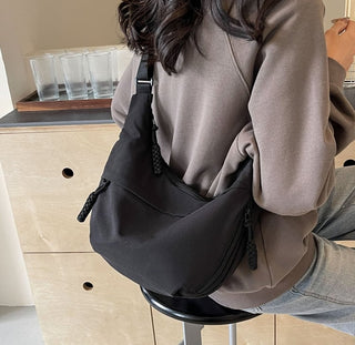 CrescentCarry – 🏆👜 Women's Plain-Color Nylon Crossbody Hobo Bag