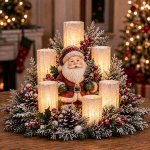 🌲YuleGlow – Christmas Lighted Centerpiece with Flameless Candle Glow