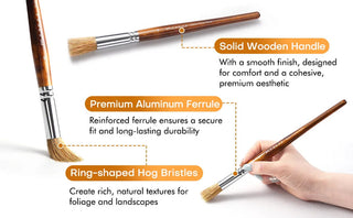 TextureRing – 5-Piece Hollow Hog Bristle Paint Brush Set