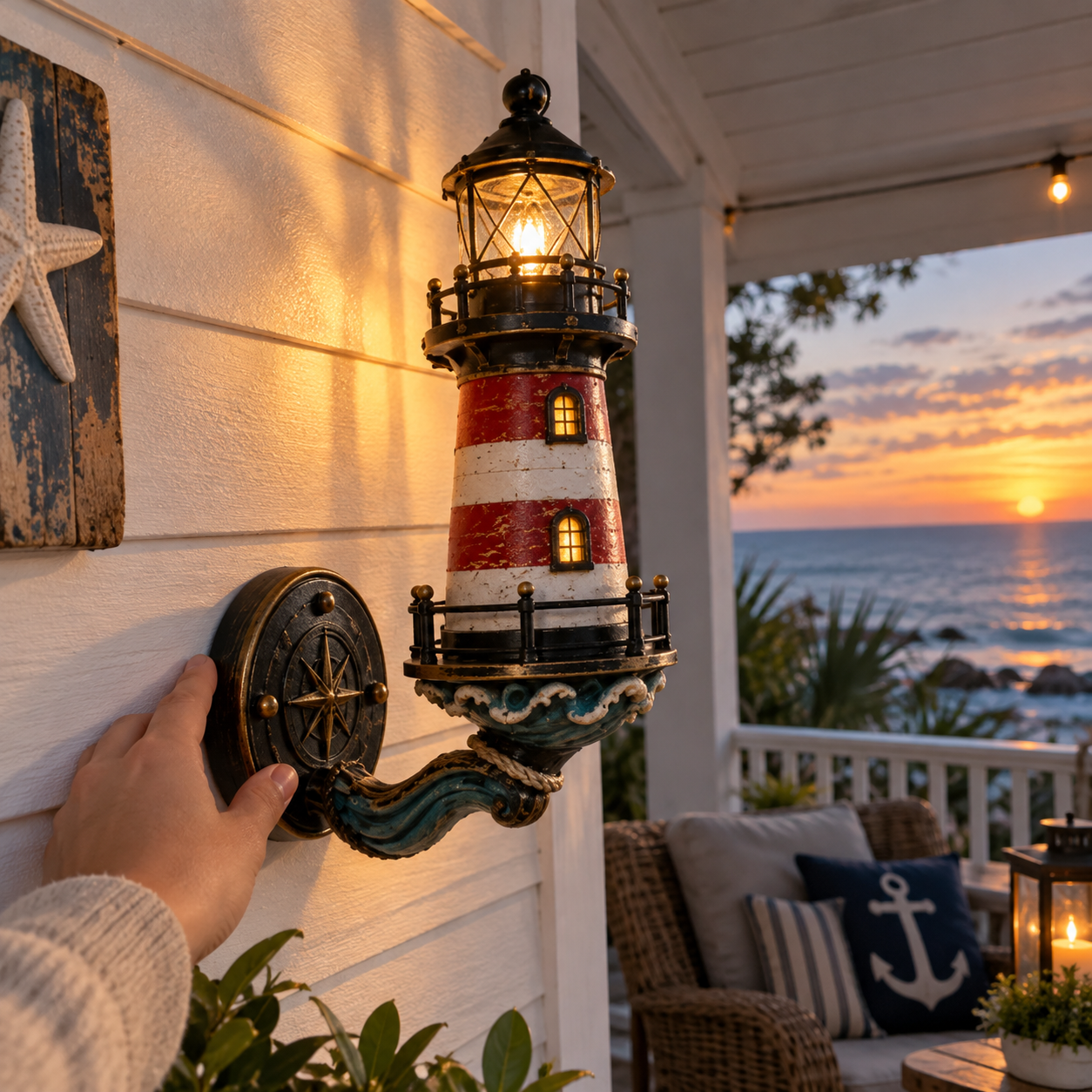 🌊🌊BeaconGlow – Vintage Coastal Lighthouse Wall Light