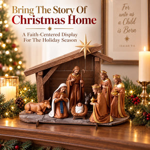 ✝️ HolyNight – Christmas Nativity Scene Tabletop Decor