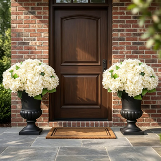 PorchBloom – 🔥🔥 Artificial Outdoor Hydrangea Flowers, UV-Resistant, Waterproof & Windproof