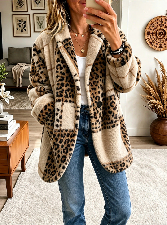 PlaidGlow – 🤲✨ Cozy Women's Plaid Fleece Coat in Bold Color
