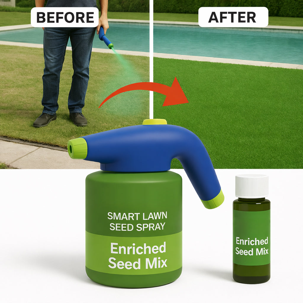 LawnRevive – Spray-On Grass Seed & Fertilizer Kit with Hose-End Sprayer