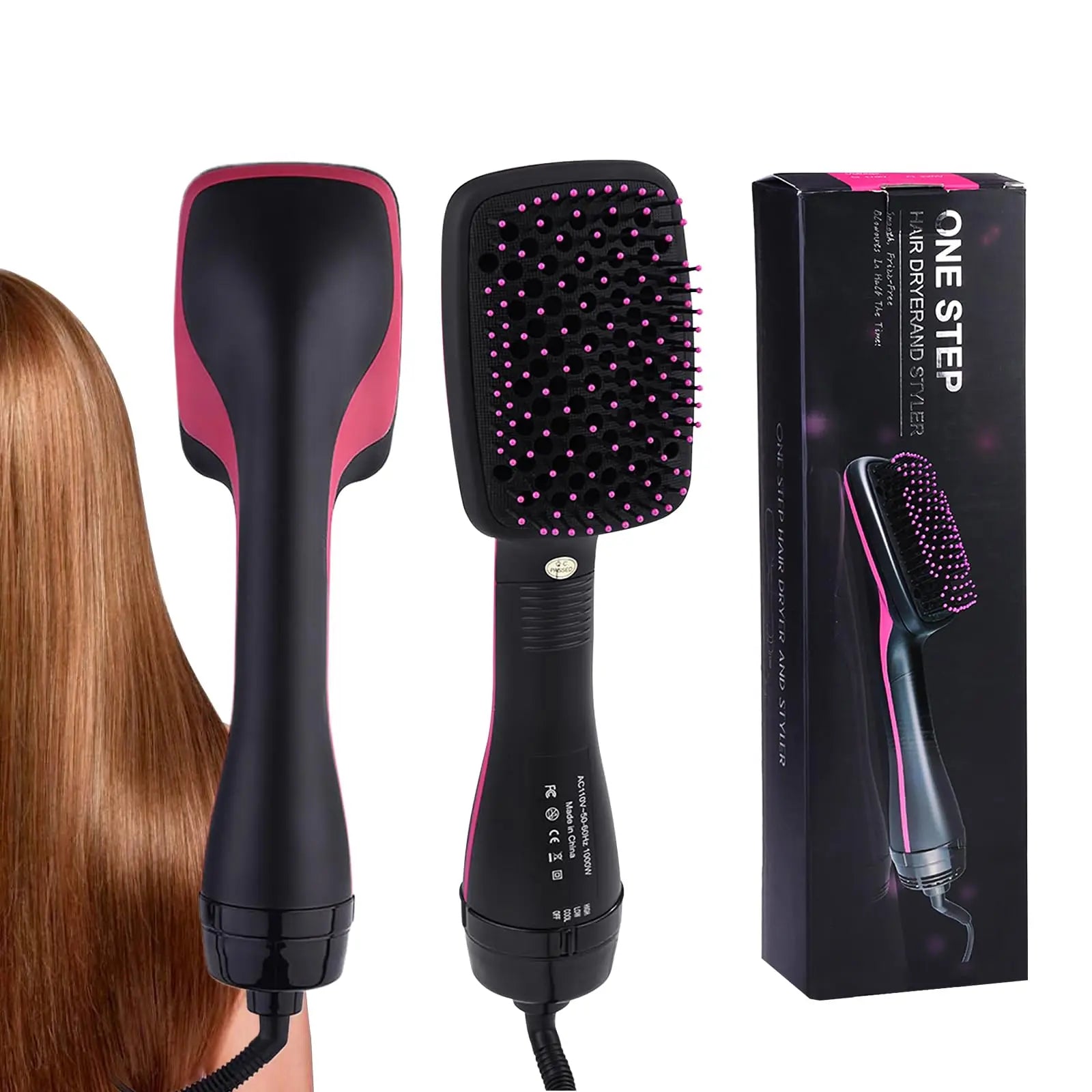 GlideAir – 🔥 2-in-1 Hot Air Brush & Hair Dryer for Fast Drying, Straightening & Everyday Styling