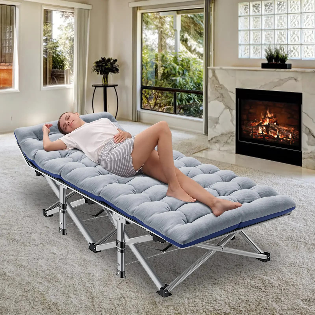 RestFold – Heavy-Duty Folding Camping Cot with Mattress