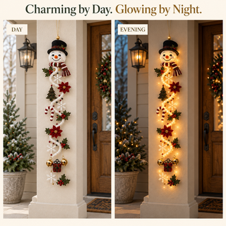YuleGlow – 🎄 Glowing Christmas Door Hanger with 6 Festive Lighted Designs & Space-Saving Vertical Décor ✨