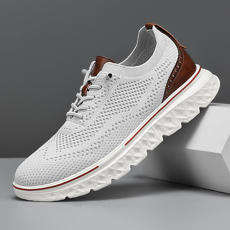 ⏰LAST DAY - 50% OFF🛒Men's Hands Free Slip On Oxford Shoes – Ultra Comfortable knitted fabric shoes, Lightweight Casual Walking Sneakers, Comfortable Dress Shoes, Mesh Urban Shoes for Business & Daily Wear