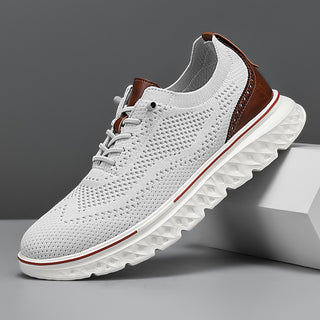 ⏰LAST DAY - 50% OFF🛒Men's Hands Free Slip On Oxford Shoes – Ultra Comfortable knitted fabric shoes, Lightweight Casual Walking Sneakers, Comfortable Dress Shoes, Mesh Urban Shoes for Business & Daily Wear