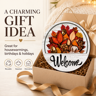 SeasonSwap – Interchangeable Front Door Welcome Sign with 15 Magnetic Seasonal Accents