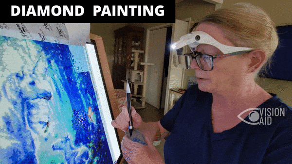VisionAid – Headband Magnifier with LED Light and 5 Lenses for Close-up Work
