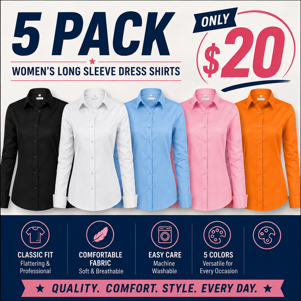 CrispCollar – Women's Classic-Fit Long-Sleeve Dress Shirt