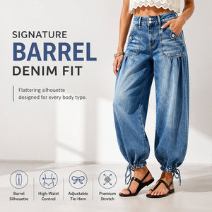 ✨BarrelEase – Women's High Waisted Stretchy Barrel Jeans