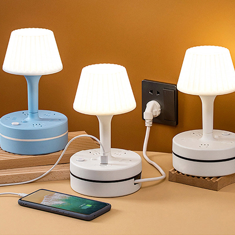 GlowDock – Bedside Lamp with Built-In Power Strip, USB and USB-C Charging