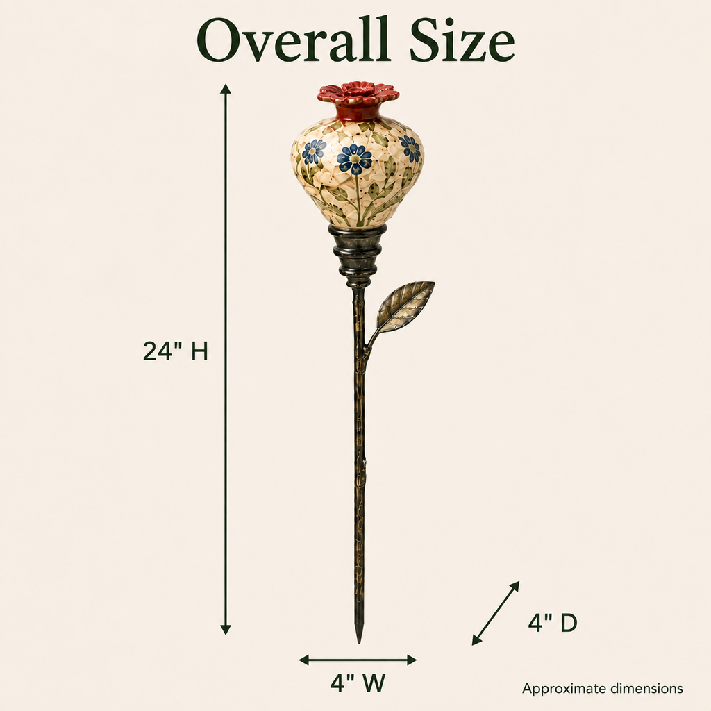 NectarCharm – Vintage Ceramic Hummingbird Feeder Garden Stake