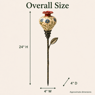 NectarCharm – Vintage Ceramic Hummingbird Feeder Garden Stake