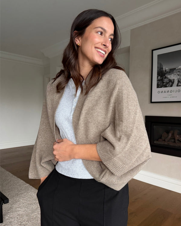 CozyDrape – 100% Merino Wool Wrap with Built-In Sleeve Openings