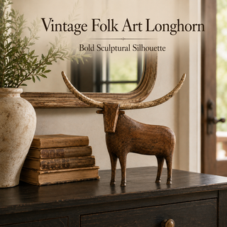 LonghornLore – Vintage Folk Art Longhorn Bull Sculpture