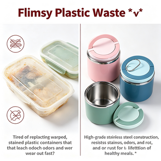 BentoVault – Stainless Steel Bento Lunch Box with Handle, Leakproof & Stackable 🍱