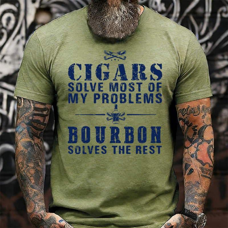 BourbonFix – Cigars Solve Most of My Problems, Bourbon / Whiskey Does the Rest T-Shirt