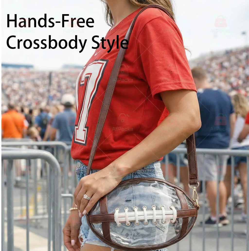 GridironClear – Transparent Football Crossbody Bag 🏈