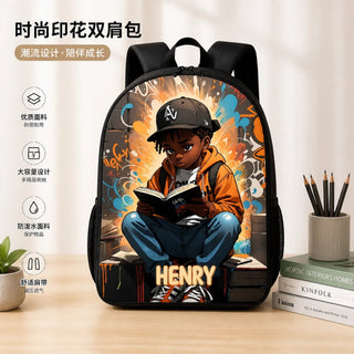 CrownPack – Personalized Afro Art Kids Backpack With Custom Name