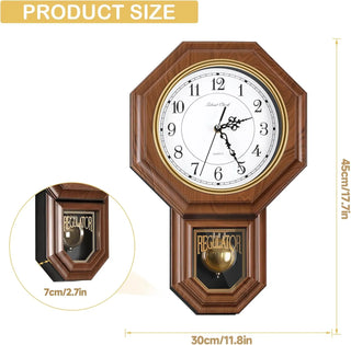 RegalTock – Battery-Operated Vintage Pendulum Regulator Wall Clock